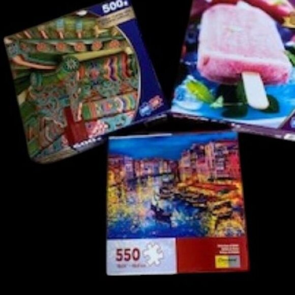 Sealed Jigsaw Puzzles – 550, 500, & 300 Pieces – 3 in Lot - Picture 1 of 1